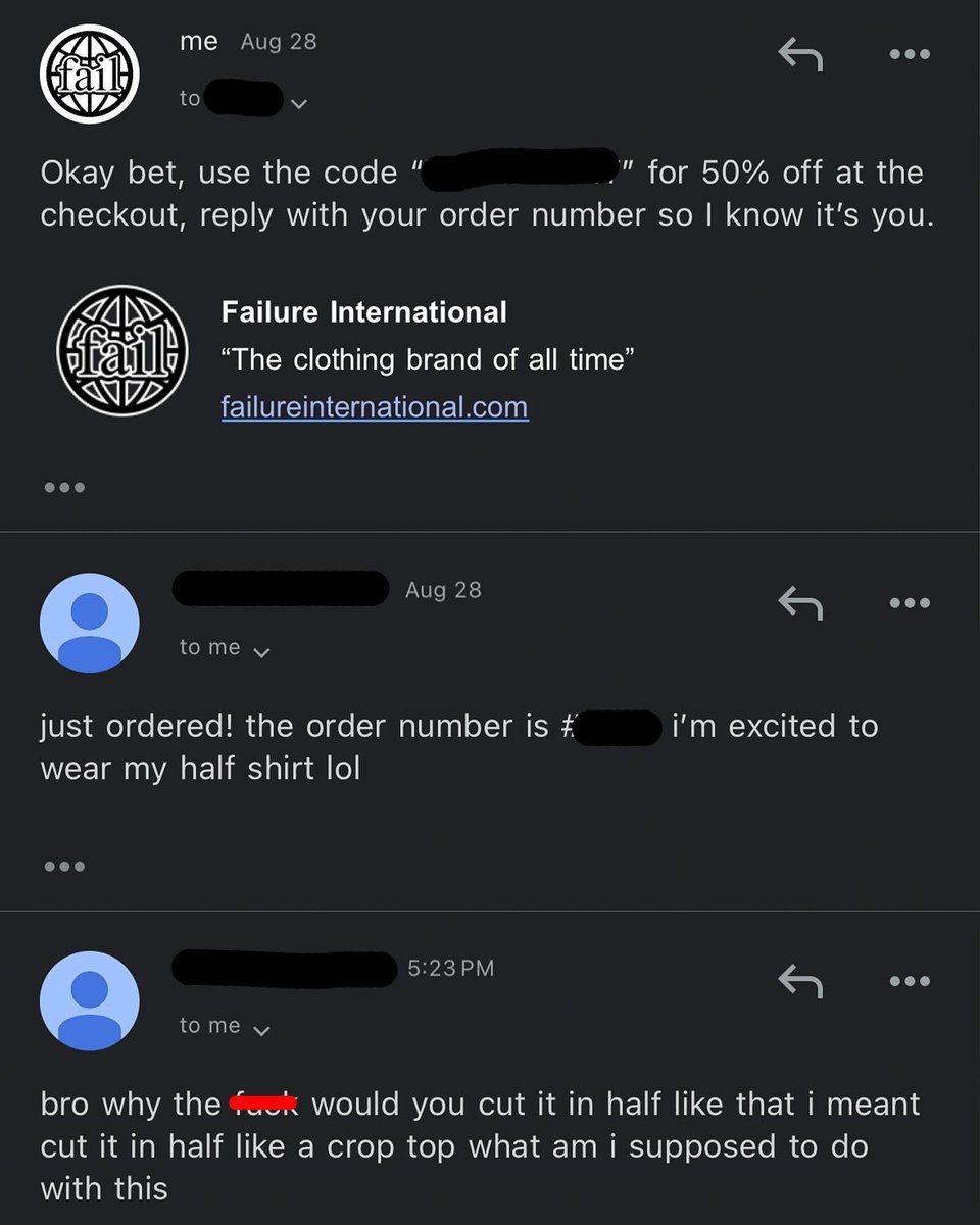 failintl's tweet image. i feel so bad i refunded him