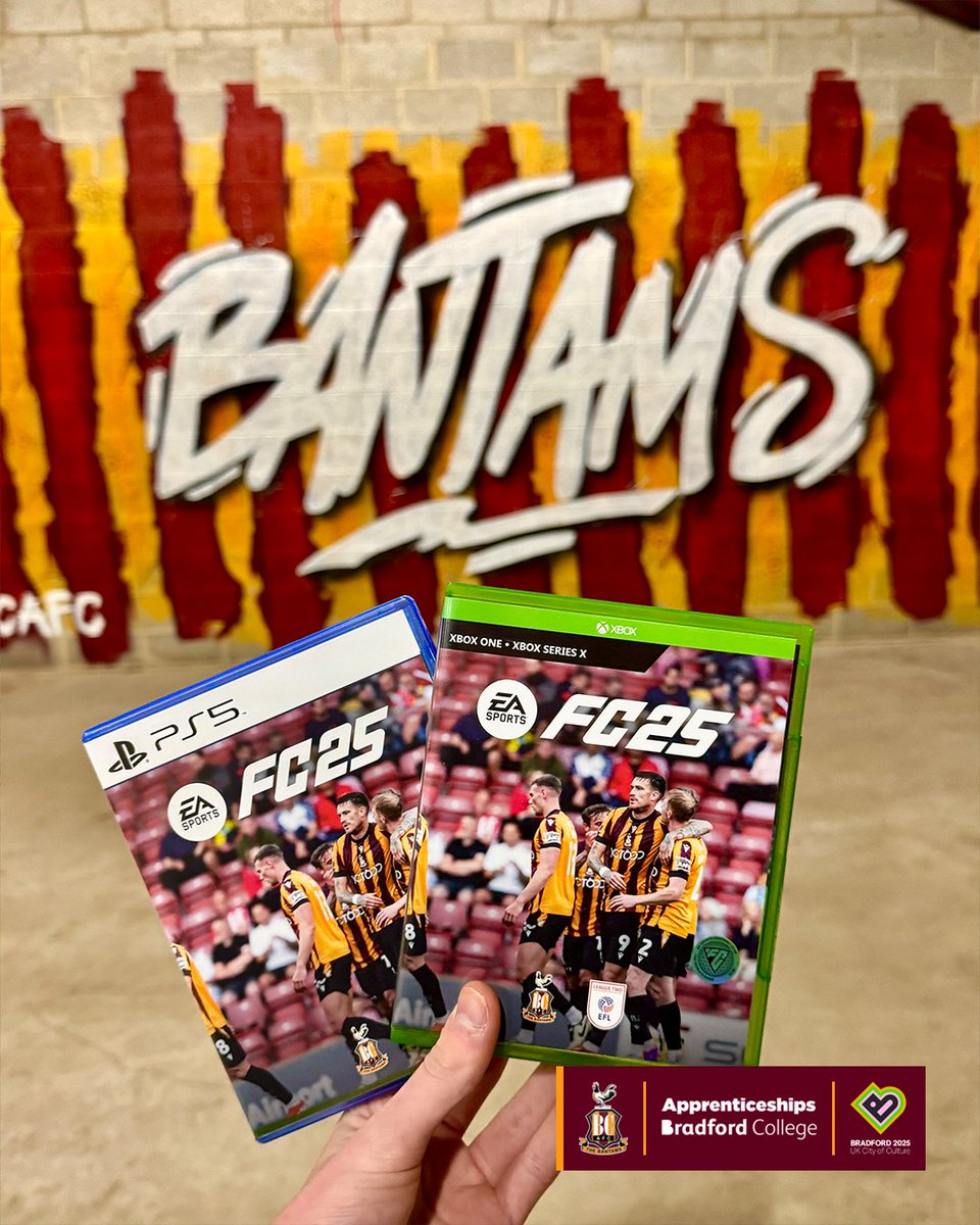Bradford City AFC (@officialbantams) on Twitter photo 🎮 Want to get your hands on a copy of FC25 for free?!
Simply RT this post and reply with your console and we'll pick a winner for Xbox One & PS5, good luck! 🤩
#BCAFC | <a href="/EASPORTSFC/">EA SPORTS FC</a> 🎮 Want to get your hands on a copy of FC25 for free?!
Simply RT this post and reply with your console and we'll pick a winner for Xbox One & PS5, good luck! 🤩
#BCAFC | <a href="/EASPORTSFC/">EA SPORTS FC</a>