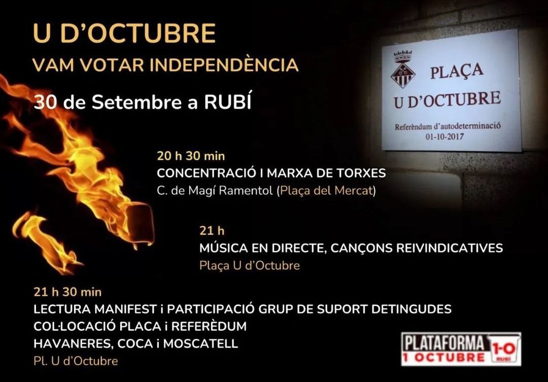 AUP_Rubi's tweet photo. L'1 d'octubre va ser, és i serà de la gent, "un dels majors actes de desobediència civil pacífica i no-violenta en l’Europa occidental. Comunitat contra dominació. Societat contra Estat. El millor de la gent contra el pitjor de la violència policial."

#rubicity ens veiem avui! https://t.co/buWP0ZrcPs