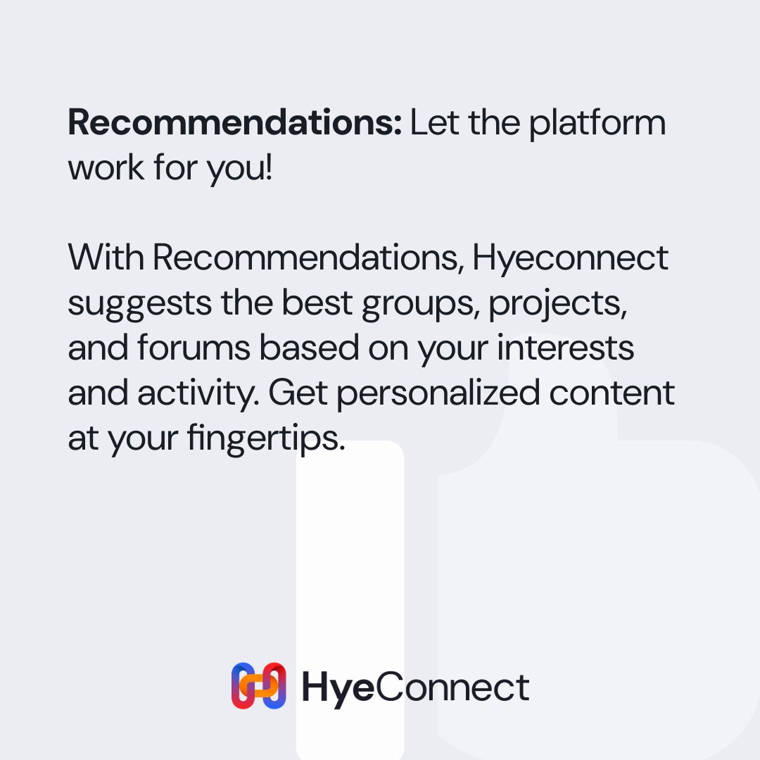 hyeconnectorg's tweet image. Recommendations: Let the platform work for you! 📷 With Recommendations, Hyeconnect suggests the best groups, projects, and forums based on your interests and activity. Get personalized content at your fingertips.
#hyeconnect #SearchFilter #productivity #armenia #armeniandiaspora