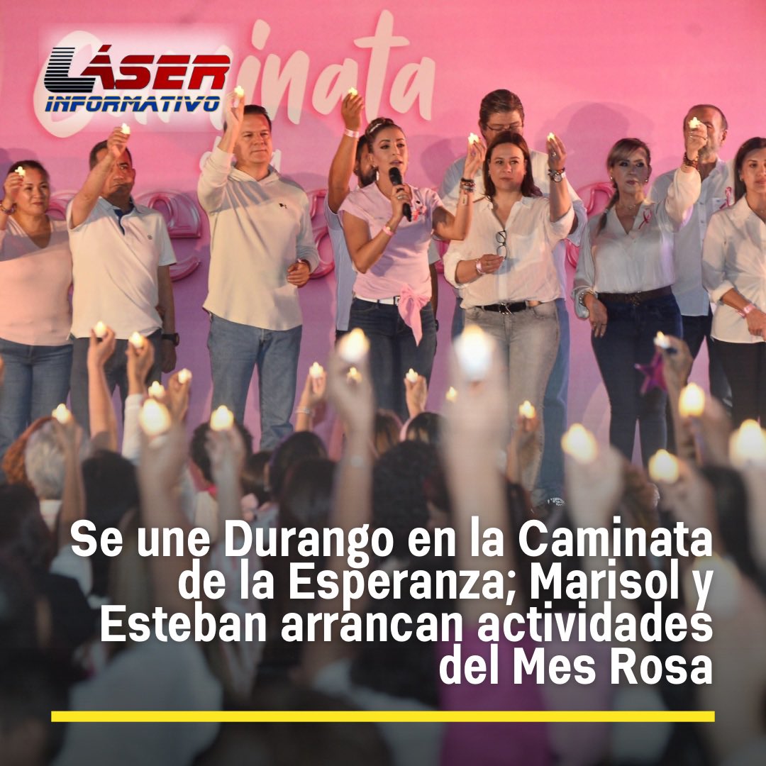 LaloSerranoZ's tweet image. #LaserInformativo

#Importante|| Se une #Durango en la #CaminataDeLaEsperanza; Marisol y Esteban arrancan actividades del #MesRosa

•Más de cinco mil personas participaron en este recorrido de sensibilización del #CáncerDeMama

• _Con el banderazo de arranque de la Ruta de la…