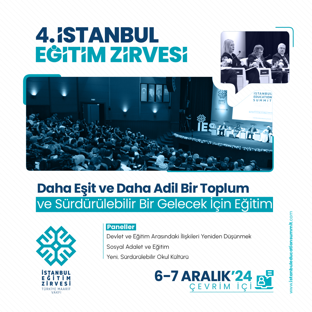 Eğitim dünyasının nabzı #IstanbulEducationSummit ‘de atacak!

“Daha Eşit ve Daha Adil Bir Toplum ve Sürdürülebilir Bir Gelecek İçin Eğitim” konusunun ele alınacağı ve çevrim içi gerçekleştirilecek 4. İstanbul Eğitim Zirvesi’nde uluslararası konuşmacıların yanı sıra farklı