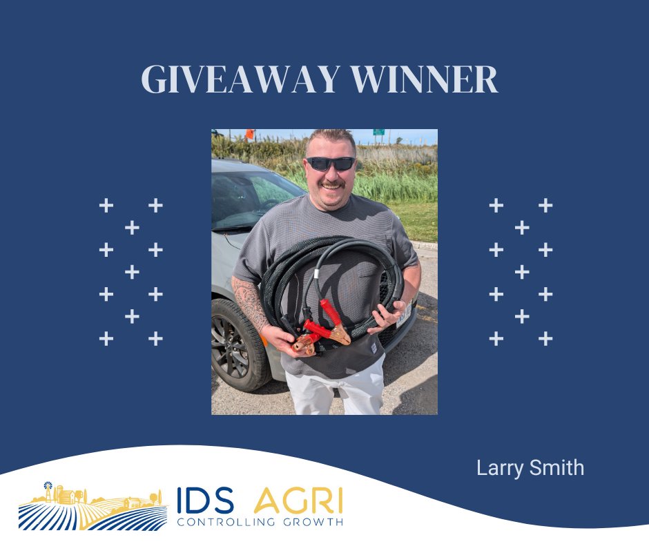 We are pleased to announce the winner of the Booster Cables valued at $450 is Larry Smith. Congratulations Larry! #contestwinner #agriculture #automation #harness #wiring #manufacturing #grainautomation #AgTech #idsagri #agribusiness