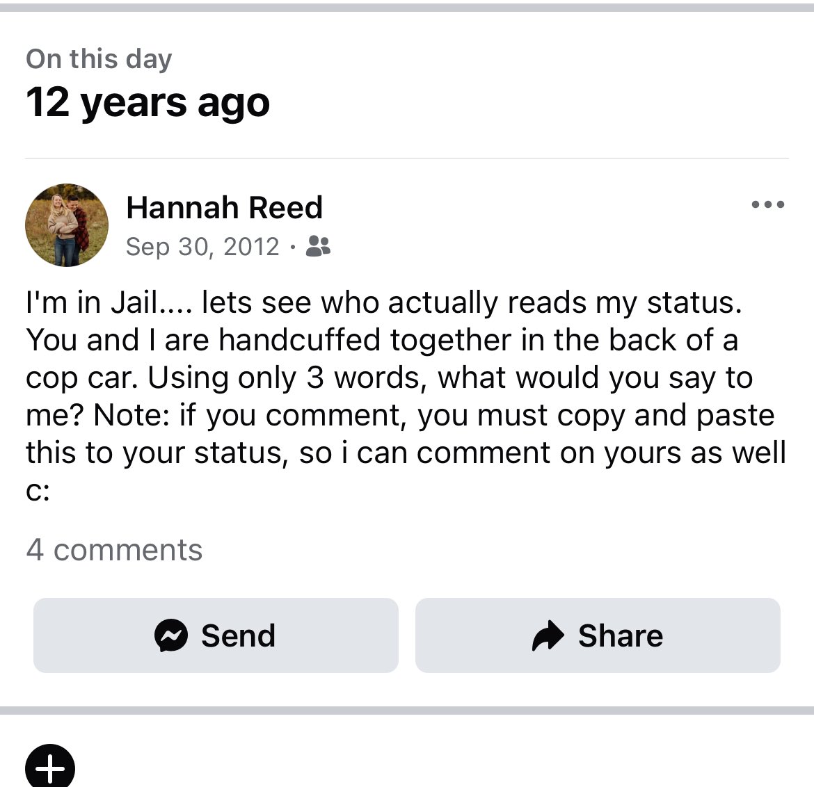 hannah__reed_'s tweet photo. Everyday I go through my Facebook memories and delete all of my embarrassing posts (I posted A LOT) and it humbles me https://t.co/e1r8ArspK1