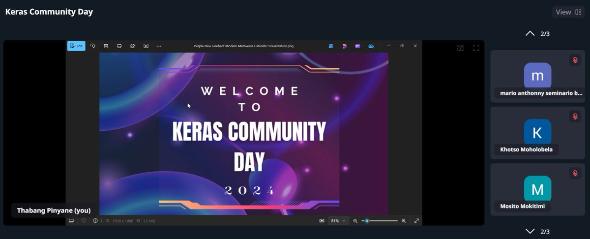TPinyane's tweet photo. 🎉 Keras Community Day 2024 was a huge success!

Big thanks to our fantastic speakers: Ilias Papachristos, Guillaume Blaquiere, and Hrishikesh Omprakash Yadav, who shared amazing insights on LLMs and Keras NLP, etc

#KerasCommunityDay #AI #DeepLearning #MachineLearning https://t.co/bm7wkZlTzd