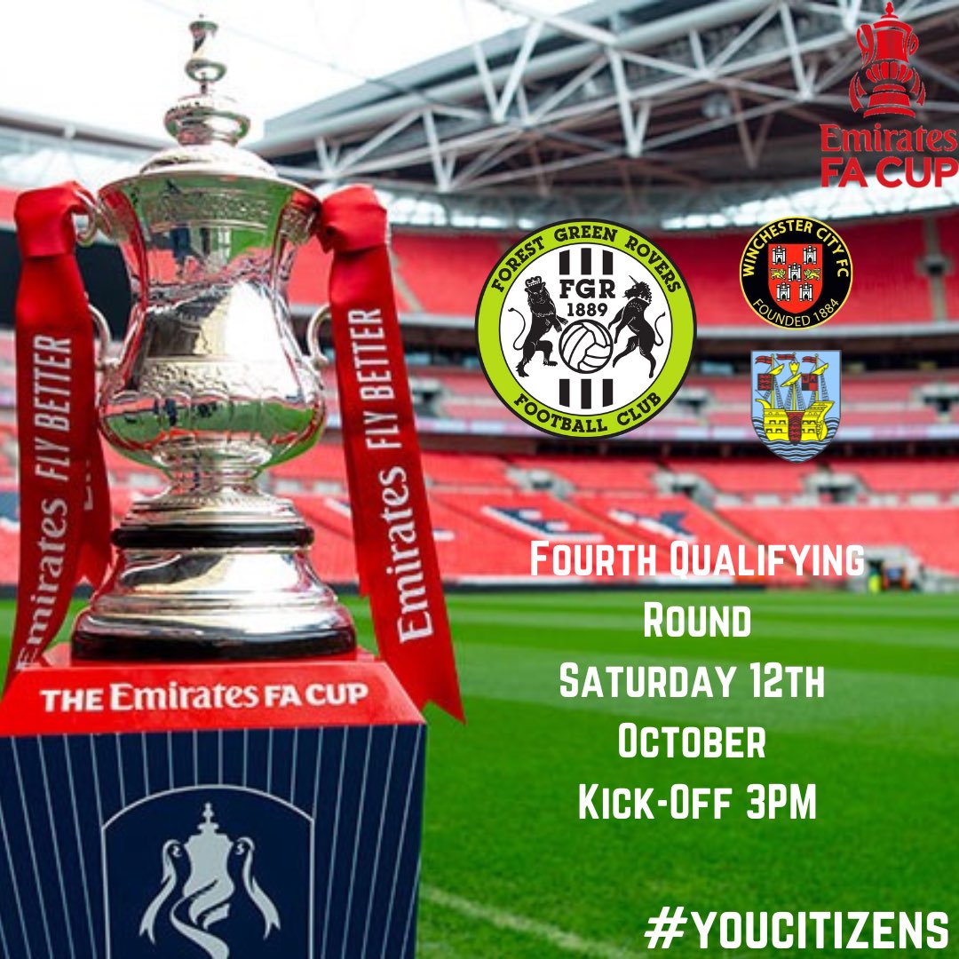 🚨Should we win our replay away at Weymouth tomorrow night we will Travel to Forest Green Rovers for the Fourth Qualifying Round!

#youcitizens