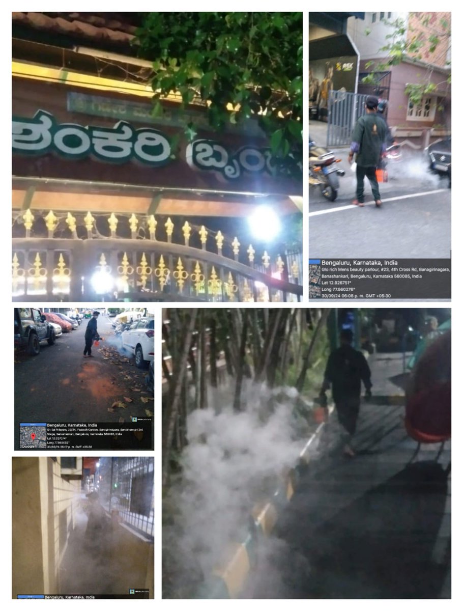 mohpnnbbmp's tweet photo. Date: 30/09/2024 Fogging activities in Banashankari park and surrounding in Ganesha mandira ward number 165.

MOH 
Padmanabhanagara, South Zone 
@BBMPAdmn @Bbmpcares @BBMPCOMM @DHFWKA @RAshokaBJP @BBMPSplHealth @ZCBBMPSOUTH https://t.co/GDAfnVnbRK