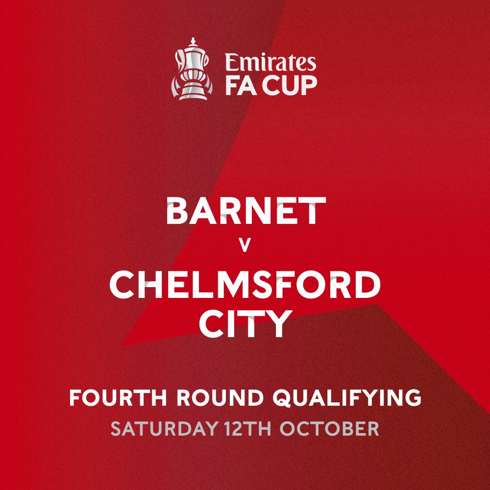 OfficialClarets's tweet photo. 𝗙𝗔 𝗖𝗨𝗣 𝗗𝗥𝗔𝗪 🏆
We will travel to the Hive London to face National League side Barnet in the FA Cup fourth round qualifying!
The tie is scheduled to take place on Saturday 12th October!
#ClaretsTogether https://t.co/ojXA5kwVV3