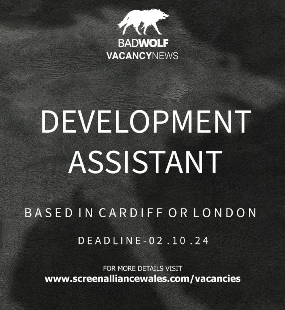 Theres still a few days to apply, head over to 🔗 screenalliancewales.com/vacancies for more details 🐺