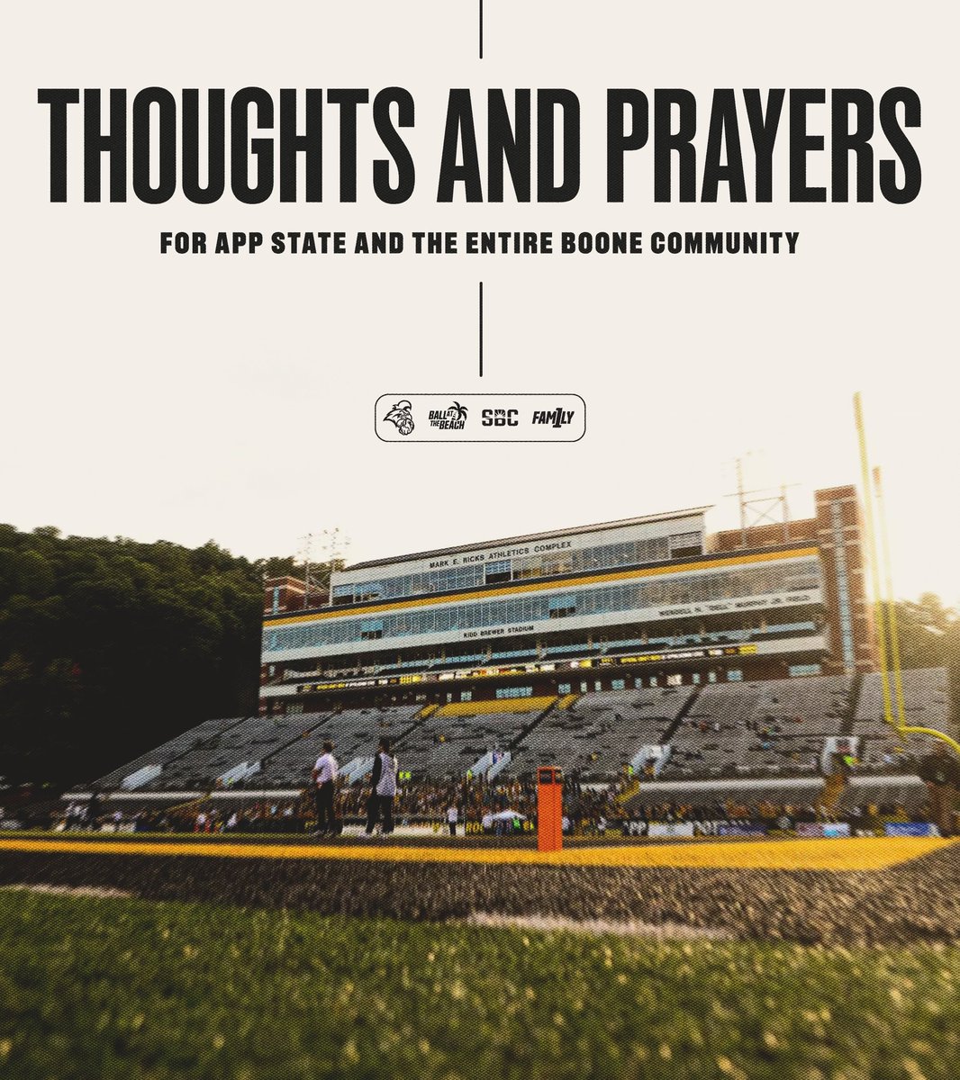 We are keeping everyone in Boone in our thoughts and prayers as they deal with the devastation from Hurricane Helene 🩵🙏

Donations for the Appalachian State Disaster Relief Fund can be made at the link below.

bit.ly/47M0BwI