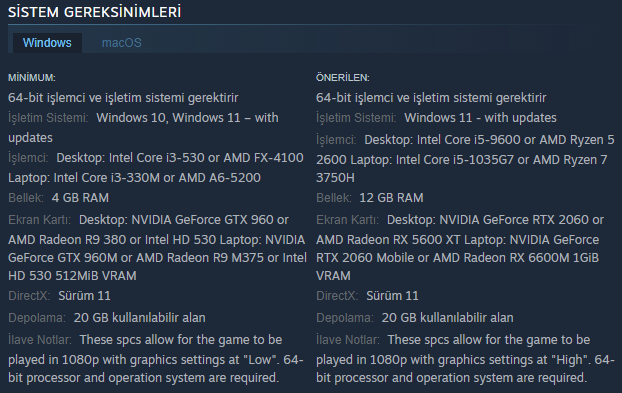 💥 FM25 SİSTEM GEREKSİNİMLERİ

👀 Tahmin ettiğimiz gibi gereksinimlerde ciddi bir artış var ve oyunumuz artık 20 GB!
