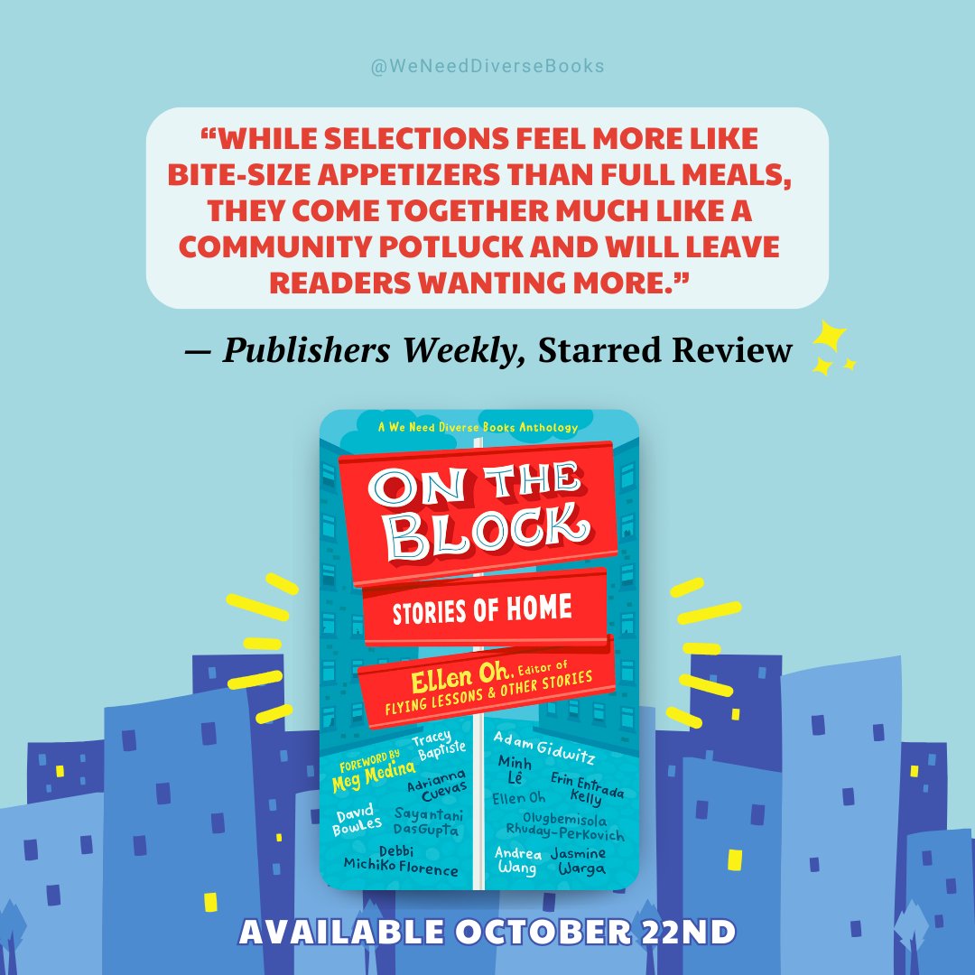 We Need Diverse Books (@diversebooks) on Twitter photo ⭐ A second starred review!
<a href="/PublishersWkly/">Publishers Weekly</a> says, “Memorably realized & intersectionally diverse characters each lead upbeat stories in this rollicking collection, which maintains an air of positivity, empathy, cooperation, and inclusion throughout.”
📚 bit.ly/OnTheBlock2024 ⭐ A second starred review!
<a href="/PublishersWkly/">Publishers Weekly</a> says, “Memorably realized & intersectionally diverse characters each lead upbeat stories in this rollicking collection, which maintains an air of positivity, empathy, cooperation, and inclusion throughout.”
📚 bit.ly/OnTheBlock2024