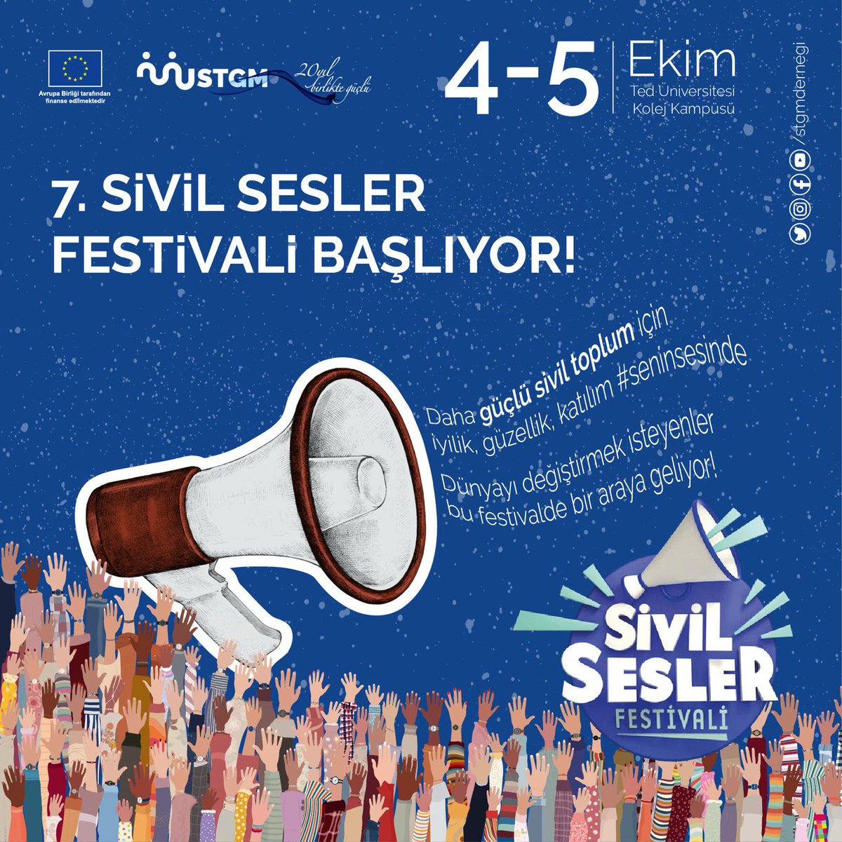 EUDelegationTur's tweet photo. 🎉 7th Civil Voices Festival is starting! 🎉

💬 Goodness, beauty and participation for a stronger civil society is on #yourside!

Raise your voice for a better world and take your place at the festival! 🌟

🔗You can reach the program from the link below.
https://t.co/wldeMqrL0w https://t.co/GtWSD221YS
