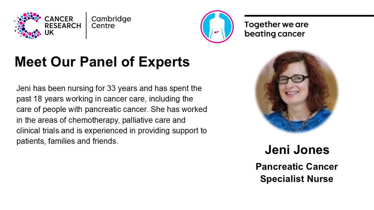 CRUK Cambridge Centre: Pancreatic Cancer Programme (@crukcampanccan) on Twitter photo 👋Meet our panel of experts - Jeni Jones, a #PancreaticCancer Specialist Nurse <a href="/PancreaticCanUK/">Pancreatic Cancer UK</a> in our next #WorldPancreaticCancerDay💜webinar on #Cachexia!
Book you ticket & submit your question TODAY👉eventbrite.co.uk/e/101044363310… 👋Meet our panel of experts - Jeni Jones, a #PancreaticCancer Specialist Nurse <a href="/PancreaticCanUK/">Pancreatic Cancer UK</a> in our next #WorldPancreaticCancerDay💜webinar on #Cachexia!
Book you ticket & submit your question TODAY👉eventbrite.co.uk/e/101044363310…