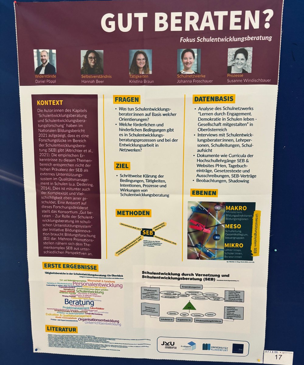 🎉✨ Auszeichnungen während der ÖFEB-Tagung 2024✨🎉
Sowohl der diesjährige Dissertationspreis wurde vergeben als auch die Preise für die Posterpräsentaionen!
Glückwunsch an die Gewinner*innen
#ÖFEB2024 #PHWien10