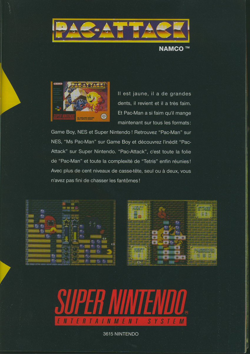 AllmightoFranky's tweet photo. La publicité du jour,bonour!De la belle double-page vues dans un #NintendoPlayer!!! Une pour le mythique et inoubliable #SuperMetroid,et l'autre pour #PackAttack,les deux sur #SuperNintendo (à lire avec la voix des spots de pub TV lol)! #retro #retrogaming #oldschool #80s #90s https://t.co/luZsYQ9ByS