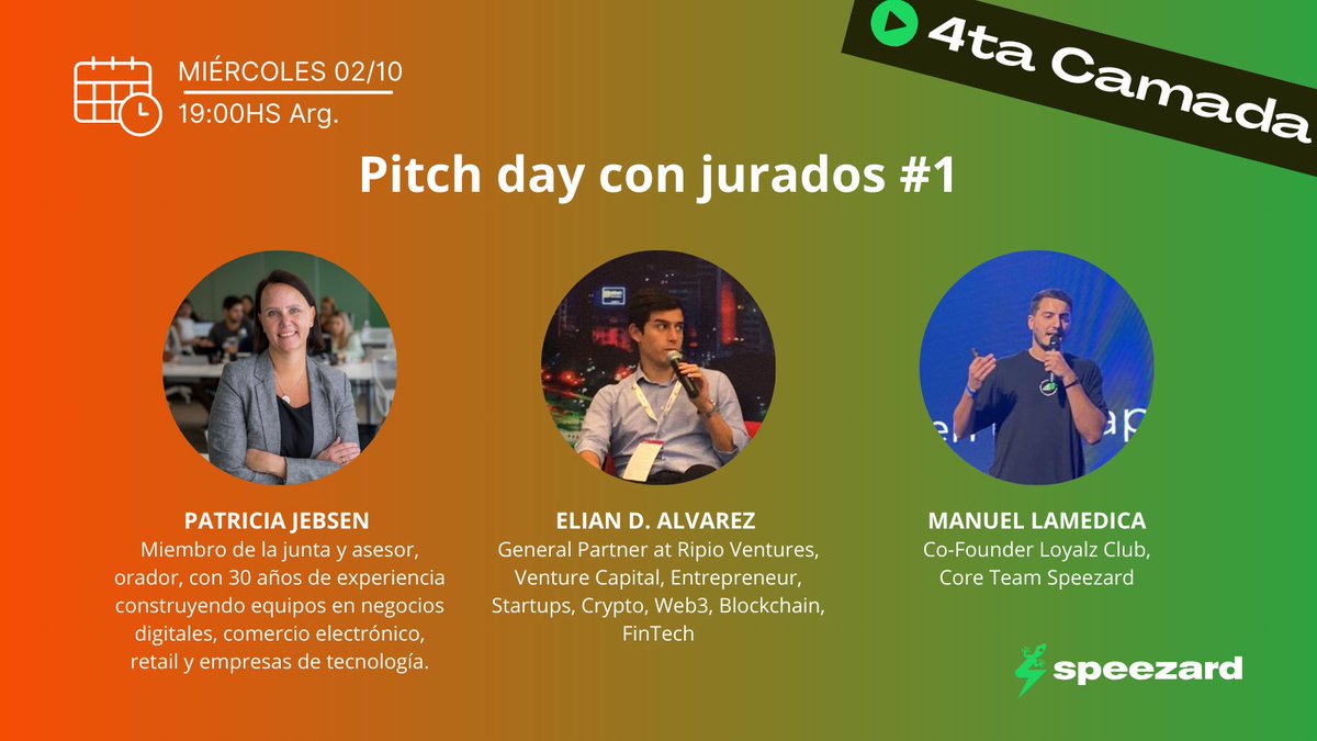 🎙️ PITCH-DAY #1
👉 6 startups Web3 / AI
⭐️ 3 jurados de lujo (<a href="/pato072/">Patricia Jebsen</a>, <a href="/eliandalvarez/">Elian D. Alvarez</a> y <a href="/manulamedica/">Leimus</a>)

Llega nuestro primer Pitch-day de la 4ta camada de nuestra incubadora Web3/AI.

📅 Miércoles 02/10, 19hs Arg
📍 Discord de la comunidad <a href="/Resilientes_W3/">Resilientes</a>
👉