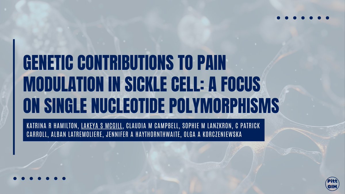 PittGIM's tweet photo. New research from Katrina Hamilton, @DrLakeyaSMcGill, & more uncovers 12 genetic variants linked to heightened #PainSensitivity in #SickleCellDisease. Could this pave the way for personalized care?
Learn more: https://t.co/Xh5nFzhOKa https://t.co/GjvFnrh3gP