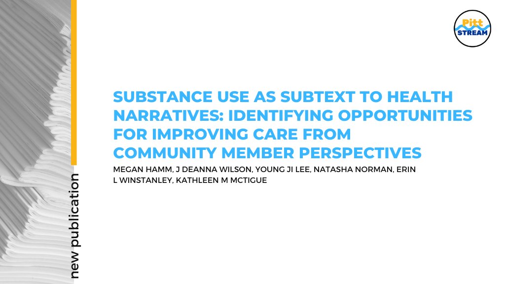 Pitt Addiction Medicine (@pittstream) on Twitter photo Patients with #SUD & #ChronicPain feel stigmatized & underserved by the medical system.
Learn how personal stories can inform better treatment approaches from Megan Hamm, <a href="/DrDeannaWilson/">Deanna Wilson</a>, @DrEWinstanley, <a href="/MctigueKathleen/">Kathleen McTigue</a> & colleagues: sciencedirect.com/science/articl… Patients with #SUD & #ChronicPain feel stigmatized & underserved by the medical system.
Learn how personal stories can inform better treatment approaches from Megan Hamm, <a href="/DrDeannaWilson/">Deanna Wilson</a>, @DrEWinstanley, <a href="/MctigueKathleen/">Kathleen McTigue</a> & colleagues: sciencedirect.com/science/articl…