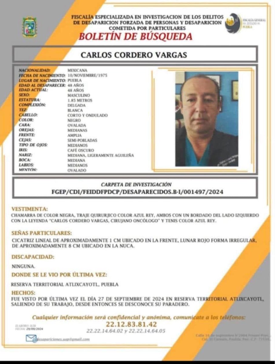 Si tienen alguna información. Es un médico muy comprometido con su trabajo y sus pacientes.