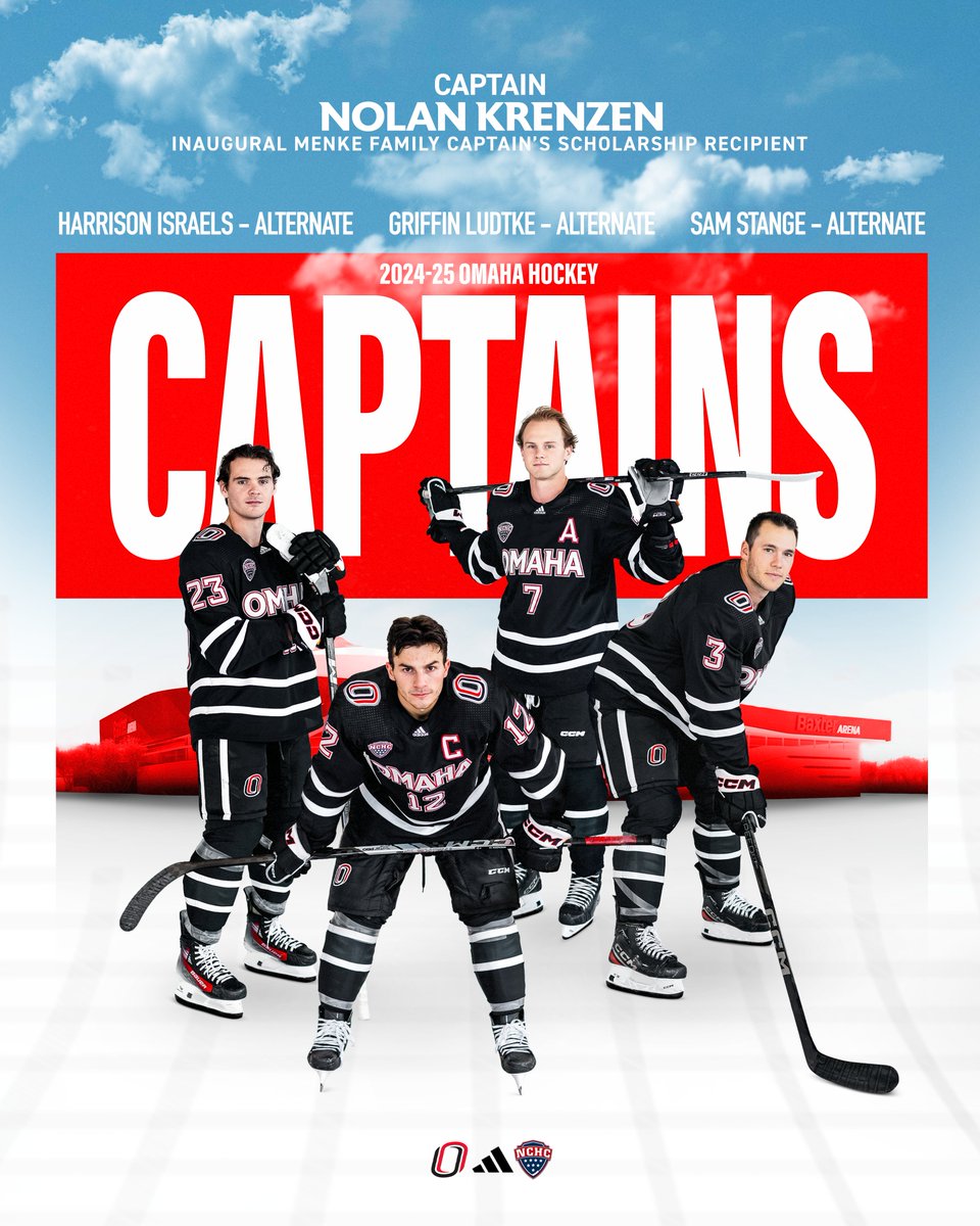 Announcing our 2024-25 #OmahaHKY leadership group

⭐️ <a href="/Krenzen_12/">Nolan Krenzen</a> will don the 'C'

▶️ Krenzen is also the first recipient of the Menke Family Captain's Scholarship

⭐️ <a href="/HarrisonIsraels/">Harry</a>, <a href="/GriffinLudtke/">Griffin Ludtke</a> and Sam Stange have been appointed Alternate Captains

🔗 Learn more at