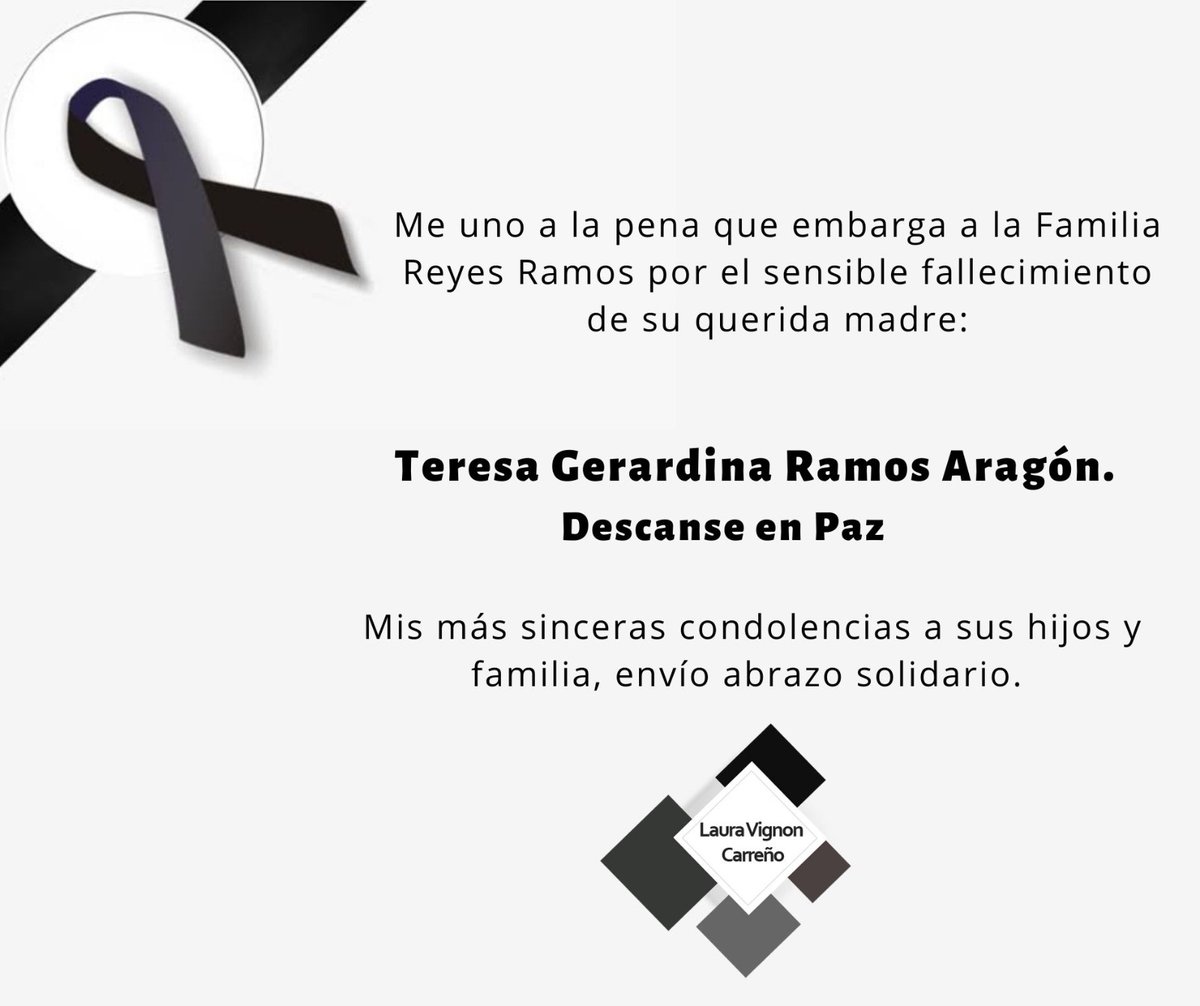 Me uno a la pena que embarga a la familia de mi amigo <a href="/tonysreyes/">Tony reyes</a> por la irreparable pérdida de su querida Madre. 
Descanse en paz +
