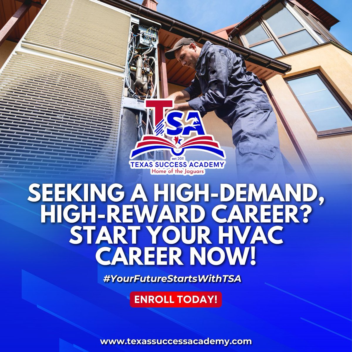 TexasHSDiploma's tweet photo. #TexasSuccessAcademy's HVAC Career Diploma Program equips you for a high-demand, high-reward future. 

Enroll!👉 https://t.co/u9fdlmVSBi
Schedule a call!👉 https://t.co/eU9OxtSUaN

#YourFutureStartsWithTSA #HVACLife #HVACTechnician #Work #Jobs #OnlineCourses #Admissions https://t.co/3nu069vkD2