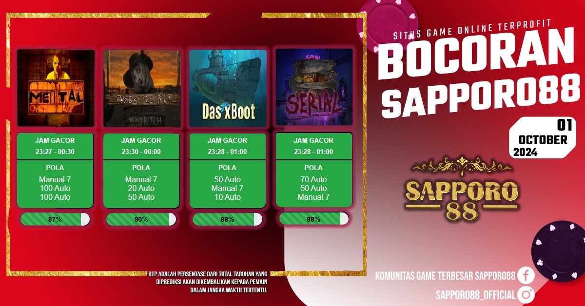 sapporo88_ofc's tweet photo. 🔥INFO UPDATE BOCORAN REKOMENDASI SAPPORO88 MALAM INI BOSKU 🔥 
𝐒𝐞𝐩𝐮𝐭𝐚𝐫 𝐢𝐧𝐟𝐨 𝐒𝐀𝐏𝐏𝐎𝐑𝐎𝟖𝟖 :
*𝐂𝐇𝐀𝐍𝐍𝐄𝐋 𝐖𝐇𝐀𝐓𝐒𝐀𝐏𝐏 : https://t.co/SUrq2RdL1z
*𝐂𝐇𝐀𝐍𝐍𝐄𝐋 𝐓𝐄𝐋𝐄𝐆𝐑𝐀𝐌 : https://t.co/s5Ch8HDR61 https://t.co/szPsRqCZTy