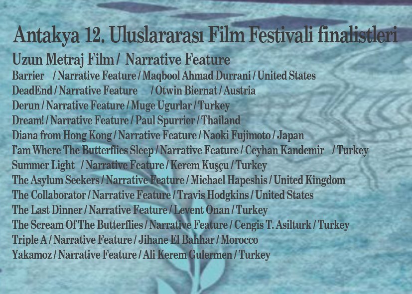 Antakya 12. Uluslararası Film Festivalinin finalistleri