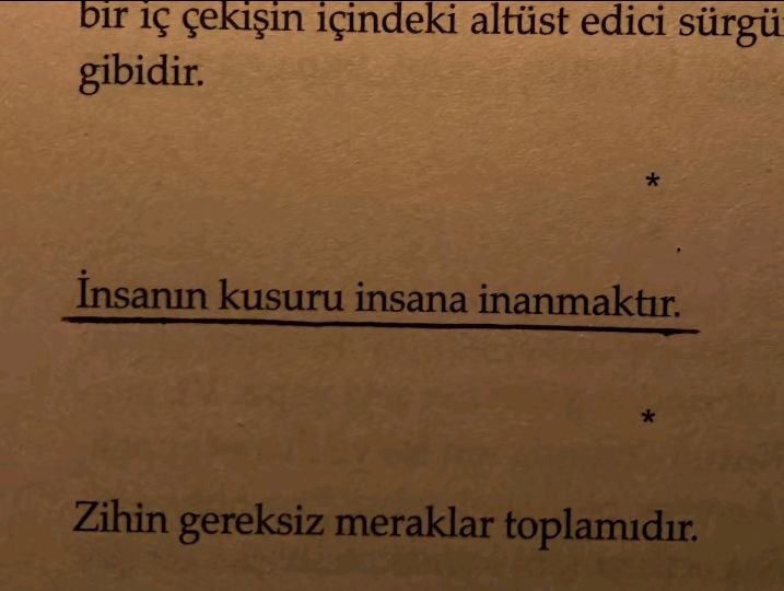 “İnsanın kusuru, insana inanmaktır.”