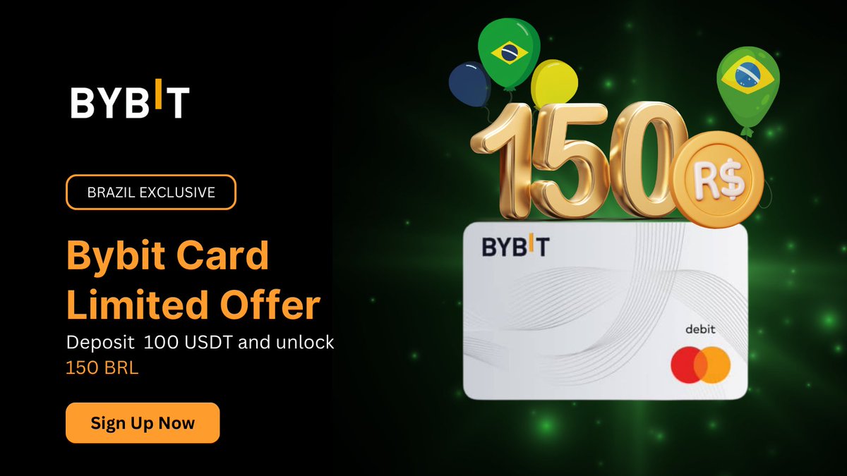 ImaSpecial3's tweet photo. Its the Brazil Season!🥳
@Bybit_Official is showing massive love to Brazilian Residents this season🥳
 Deposit 100 USDT on your Bybit card and unlock a bonus of 150 BRL💃💃💃

Join Here: https://t.co/lV0Mc4CvMq

#BybitCard #TheCryptoArk #ByBUIDLERs https://t.co/xjTMQsSMtB