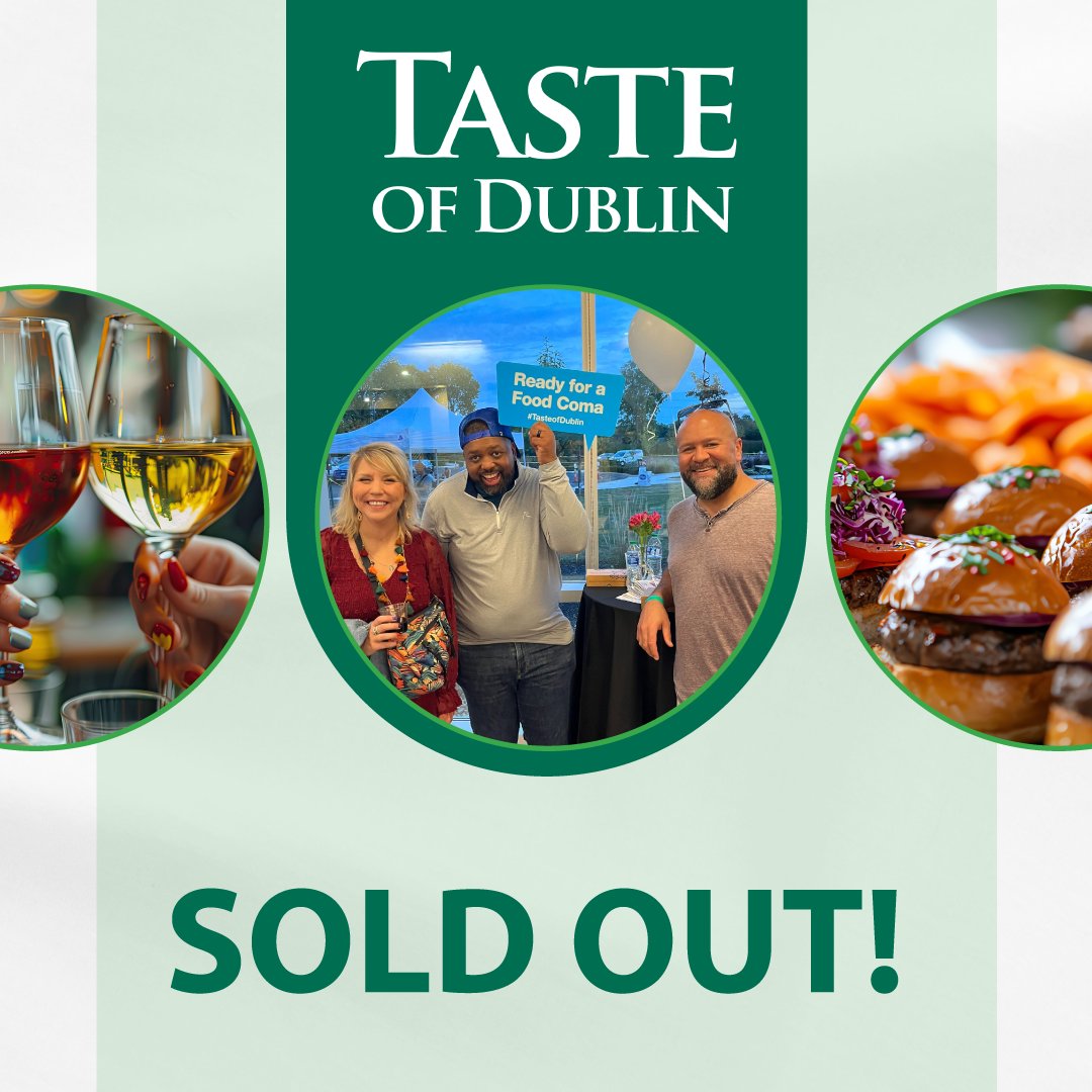 🚨 SOLD OUT! 🚨

We are so excited for #TasteOfDublin tomorrow evening, but please know that if you don't already have your ticket, you'll need to wait for next year! 🍽️