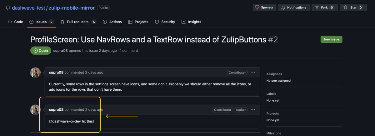 ykhandelwaly's tweet image. A demo of @dashwaveio  #AI #Agent in action. Take a look at this demo PR:
 
github.com/dashwave-test/…
#Androidcommunity #androiddev #mobiledev #iOS #AppDev #devtools #saas