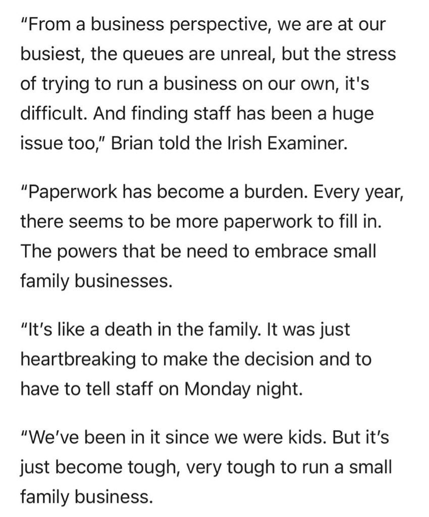 “The powers that be need to embrace small family businesses” #Cork #Lennox