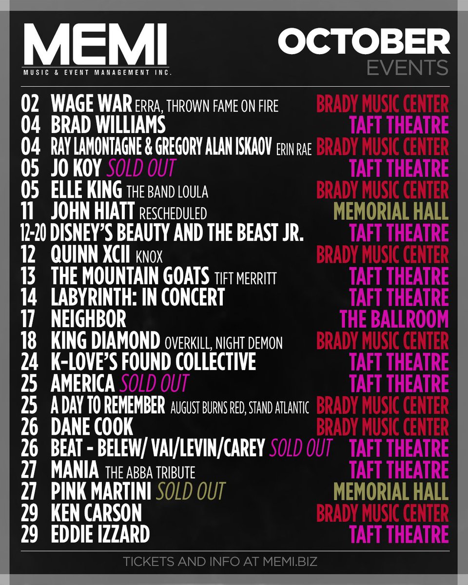 Make your October concert plans at memi.biz ✨