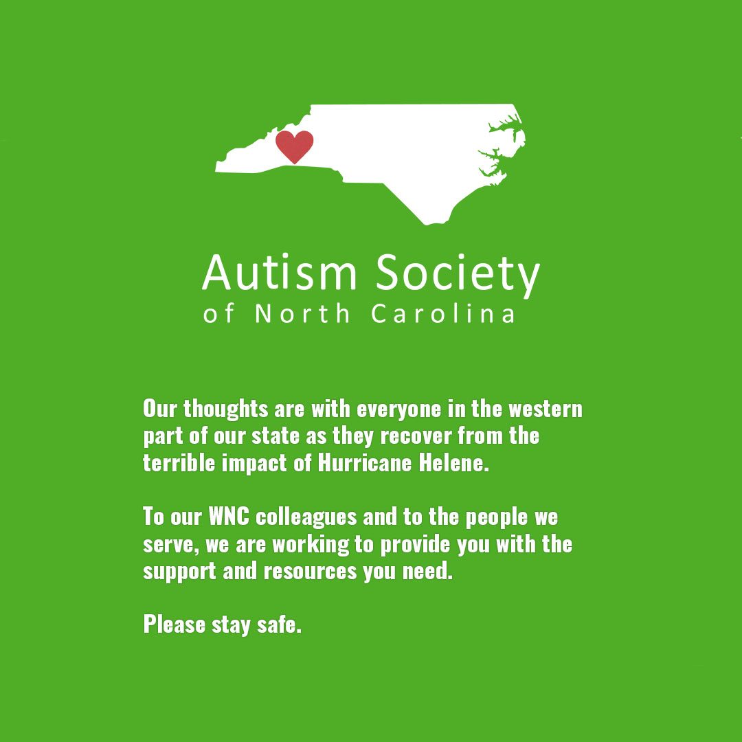 AutismSocietyNC's tweet photo. Our thoughts are with everyone in the western part of our state as they recover from the terrible impact of Hurricane Helene.

To our WNC colleagues &amp; to the people we serve, we are working to provide you with the support and resources you need. Please stay safe. #HurricaneHelene https://t.co/jiqUz4gZrD