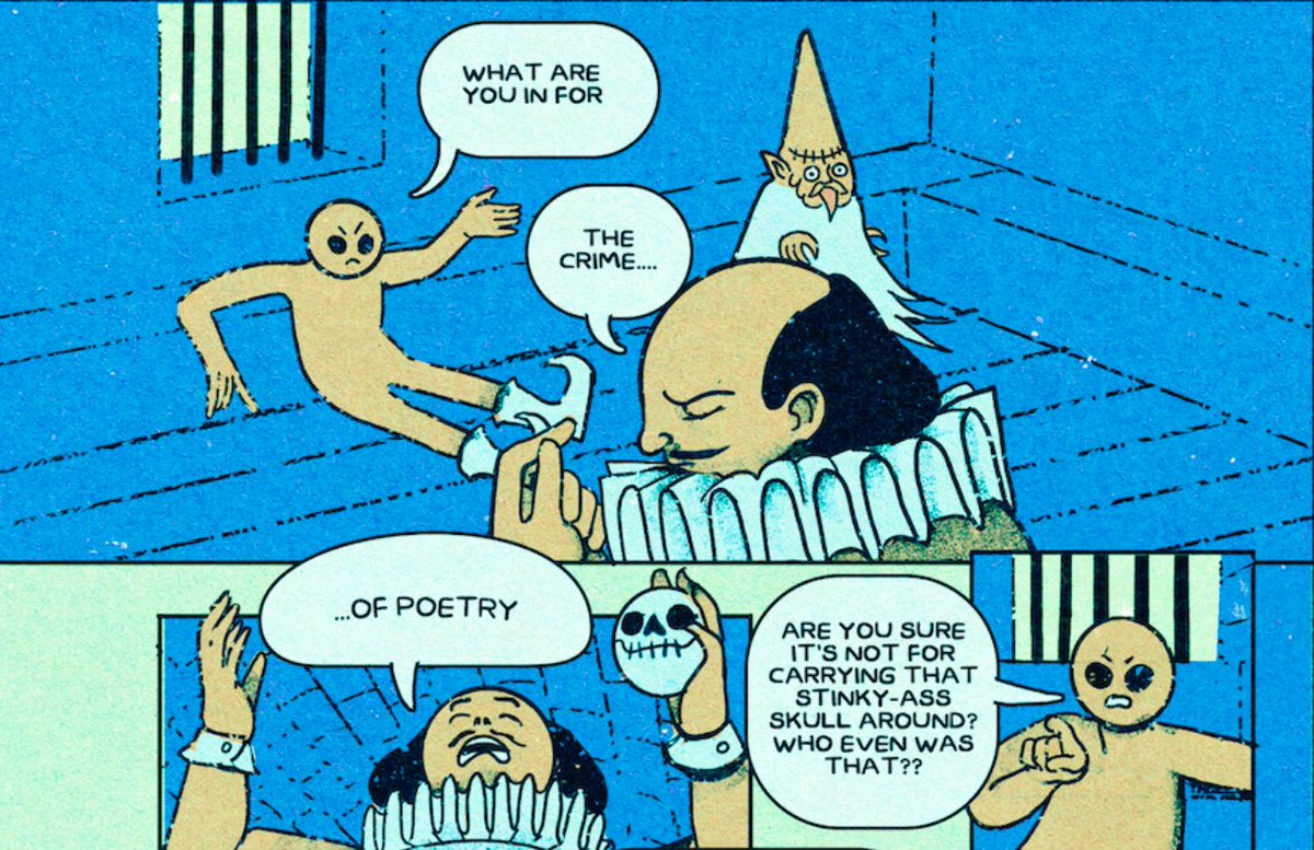 A grey, a gnome and a shakespeare escape from prison. 'Alas' is out tomorrow, and during october, for <a href="/SBComicsFair/">ShortBox Comics Fair</a>