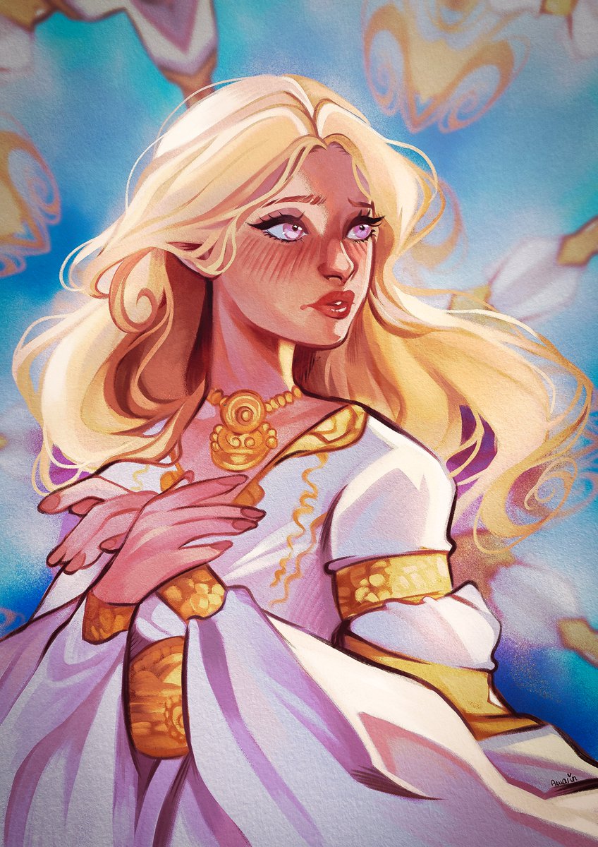 sierraeyang's tweet photo. SCREAMING. Look at this gorgeous character art by @amarinartist! I'm legitimately tearing up seeing Arleya and Rhysian come to life like this. #WritingCommunity https://t.co/75oRwVKhpa
