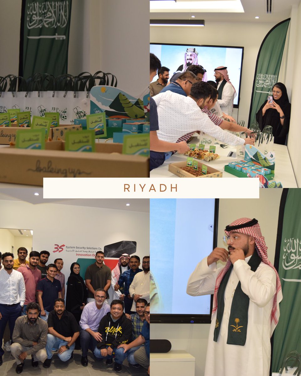 3SCompany_SA's tweet photo. ٩٤ عاماً من المجد والرخاء والأمن والأمان 🇸🇦💚

جانب من احتفالنا بمناسبة اليوم الوطني السعودي ٩٤ . نسأل اللة أن يحفظ وطننا العزيز ويديم أفراحنا وأن نتابع خطواتنا نحو مستقبل مشرق وكل عام ومملكتنا تعانق السماء مجداً 🤍💚 https://t.co/ezhuSf9jrW