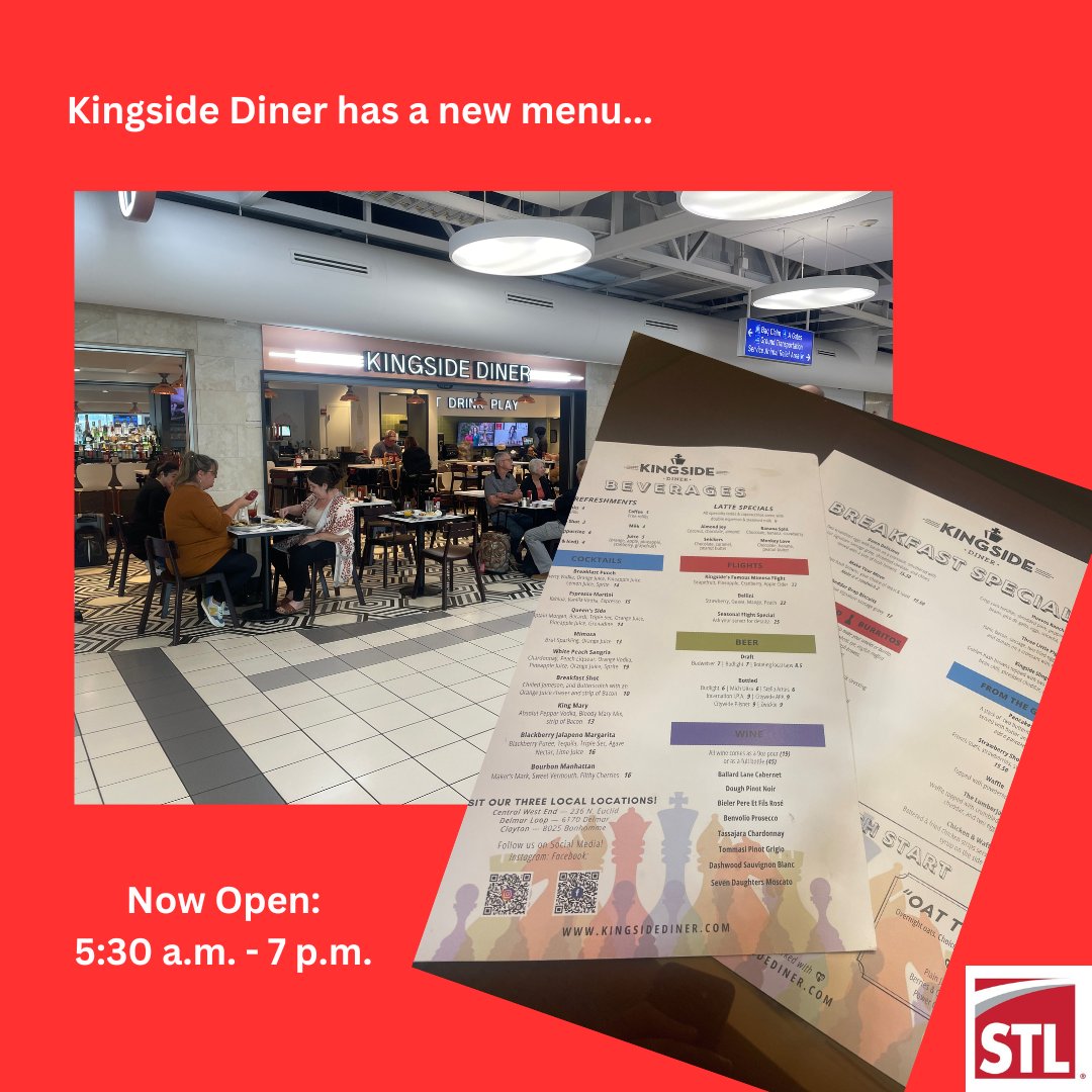 flystl's tweet photo. Located between Gate C6 and C8 in Terminal 1's Concourse C.
#FlySTL #KingsideDiner #ParadiesLagardère https://t.co/3GXgbmMF7z