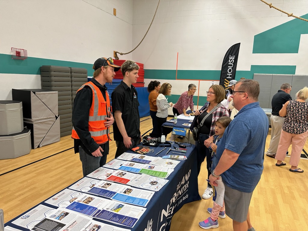 NCC's Industrial Automation and Robotics program participated in English Landing Elementary's Futures Night and had a great time talking with parents about their program at NCC. #NCCRocks