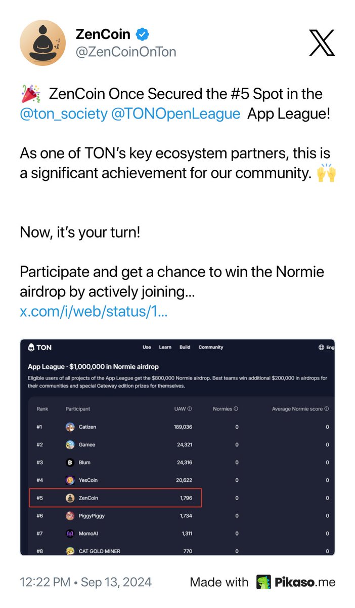 Pikaso (@pikaso_me) on Twitter photo <a href="/bloodybenson/">BENSON</a> @ZenCoinOnTon <a href="/ton_society/">TON Society</a> <a href="/TONOpenLeague/">The Open League</a> Enjoy your screenshot and...
Get 10 stickers for $1: stickermule.com/pikaso <a href="/bloodybenson/">BENSON</a> @ZenCoinOnTon <a href="/ton_society/">TON Society</a> <a href="/TONOpenLeague/">The Open League</a> Enjoy your screenshot and...
Get 10 stickers for $1: stickermule.com/pikaso