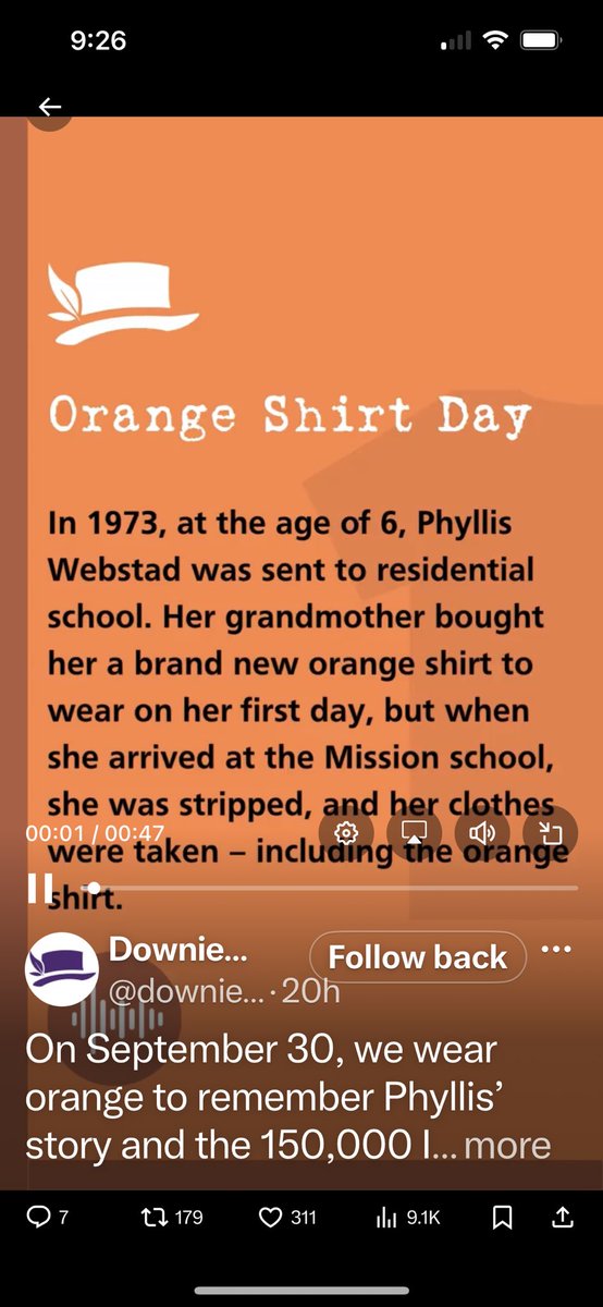 Honouring all Residential school survivors &amp; their families today…and every day. Much gratitude to Phyllis Webstad for sharing her story &amp; starting Orange Shirt Day🫶🏽