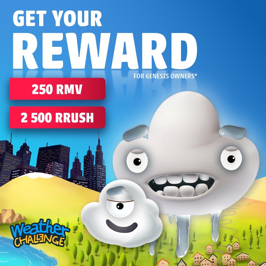 Weather Challenge (@weatherchallng) on Twitter photo βοΈ Genesis Owners, The Skies Have OpenedβYour Monthly Airdrop is Here! βοΈ
πͺοΈ 250 RMV has been sent to all Genesis ownersβcheck your balance now! π§οΈβ‘
βοΈ Ready for more power? For an additional 2,500 RRUSH, create a ticket on Discord or contact @canrealitymeta on Telegram! β‘π² βοΈ Genesis Owners, The Skies Have OpenedβYour Monthly Airdrop is Here! βοΈ
πͺοΈ 250 RMV has been sent to all Genesis ownersβcheck your balance now! π§οΈβ‘
βοΈ Ready for more power? For an additional 2,500 RRUSH, create a ticket on Discord or contact @canrealitymeta on Telegram! β‘π²