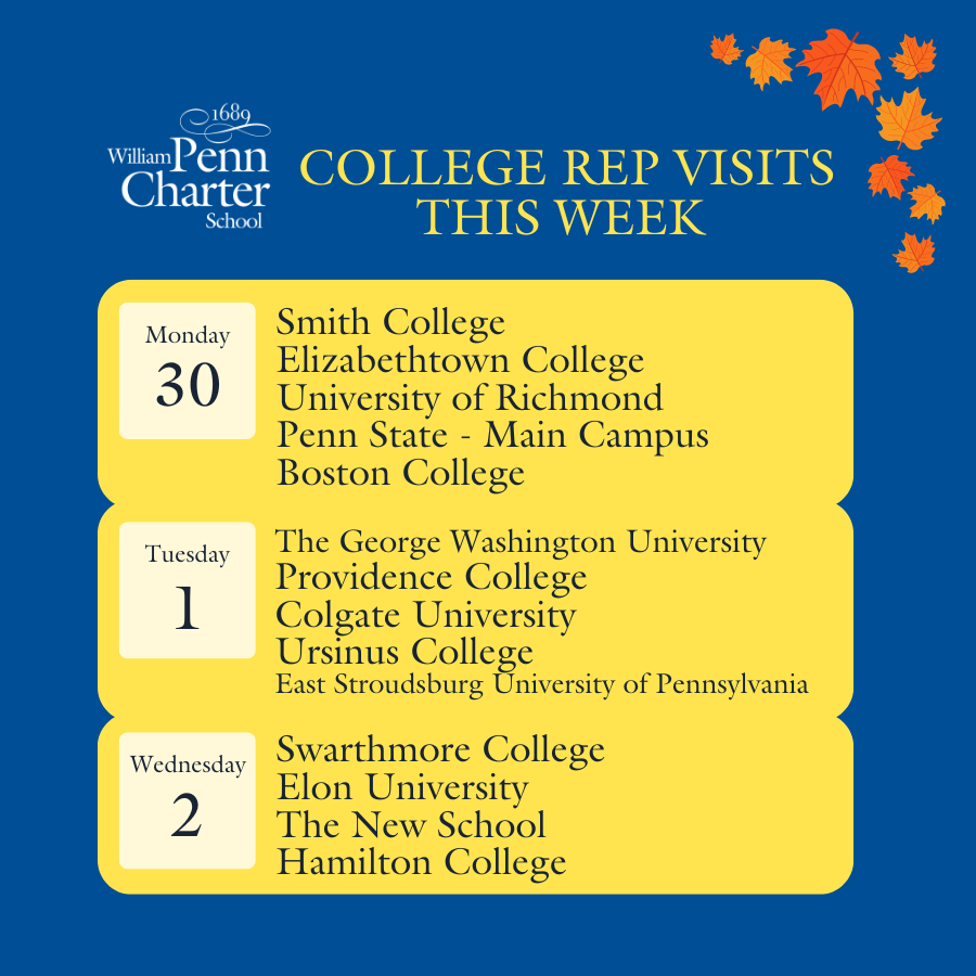Here's what's happening in this shortened week at Penn Charter!
