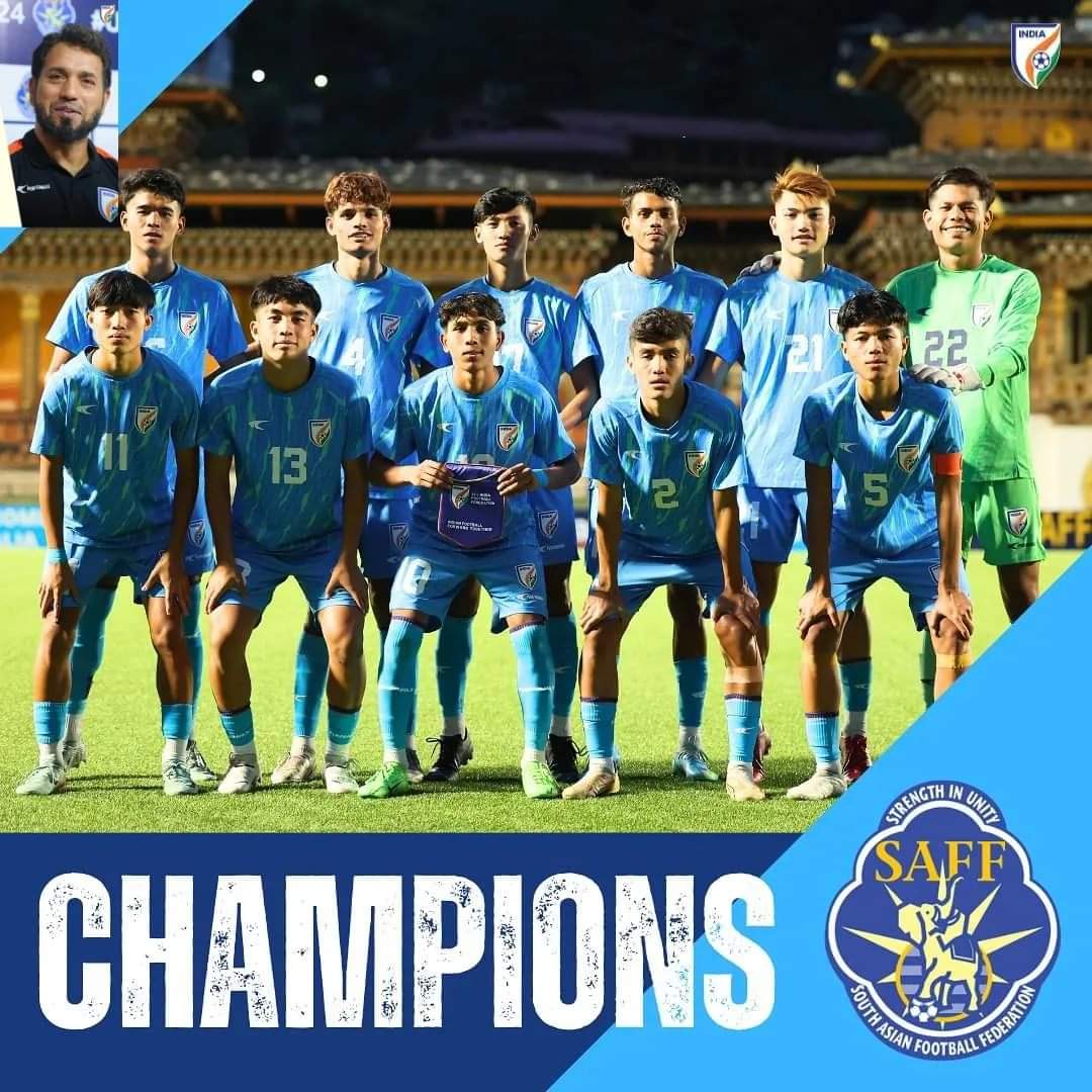 Ramislone's tweet photo. Congratulations boys @IndianFootball and and entire staff especially Coach @ishuberk for winning SAFF U-17 final and https://t.co/0NMs3OA2wM