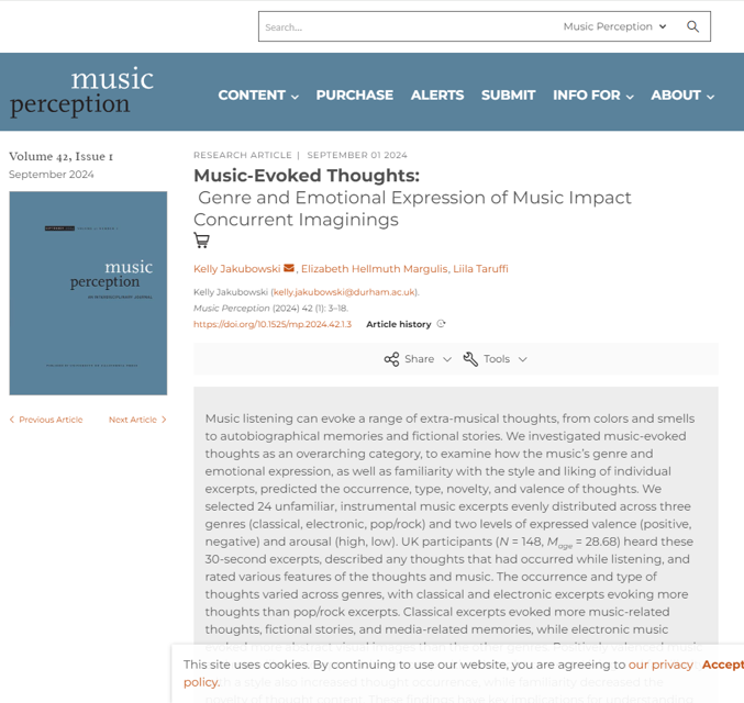 David Sears (@drwsears) on Twitter photo New article in #MusicPerception (42/1)! “Music-Evoked Thoughts: Genre and Emotional Expression of Music ...” by <a href="/kj_jakubowski/">Kelly Jakubowski</a> <a href="/LisaMargulis/">Elizabeth Margulis</a> and Liila Taruffi. online.ucpress.edu/mp/article/42/… #musicscience <a href="/AusMusPsySoc/">AMPS</a> <a href="/ucpress/">University of California Press (is on Bluesky)</a> <a href="/socmusicperccog/">SMPC</a> <a href="/ESCOMsociety/">ESCOM Society</a> New article in #MusicPerception (42/1)! “Music-Evoked Thoughts: Genre and Emotional Expression of Music ...” by <a href="/kj_jakubowski/">Kelly Jakubowski</a> <a href="/LisaMargulis/">Elizabeth Margulis</a> and Liila Taruffi. online.ucpress.edu/mp/article/42/… #musicscience <a href="/AusMusPsySoc/">AMPS</a> <a href="/ucpress/">University of California Press (is on Bluesky)</a> <a href="/socmusicperccog/">SMPC</a> <a href="/ESCOMsociety/">ESCOM Society</a>
