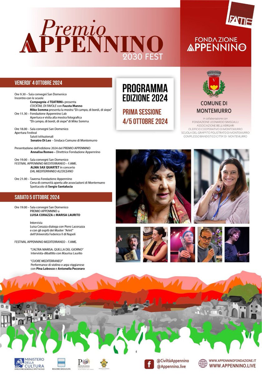 Ecco il programma 2024 del primo week di ottobre del Premio Appennino 2030Fest appenninofondazione.it/2024/09/30/al-…