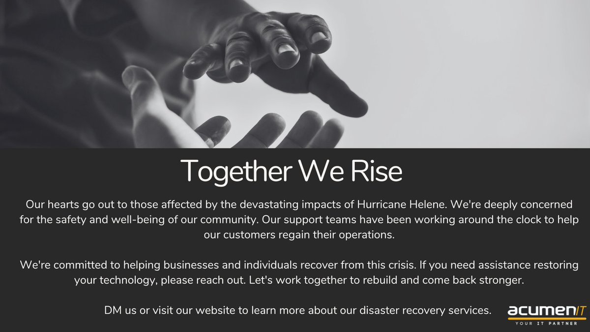 AcumenIT's tweet photo. #communitysupport #technologyrecovery https://t.co/dpOOf4h5IF