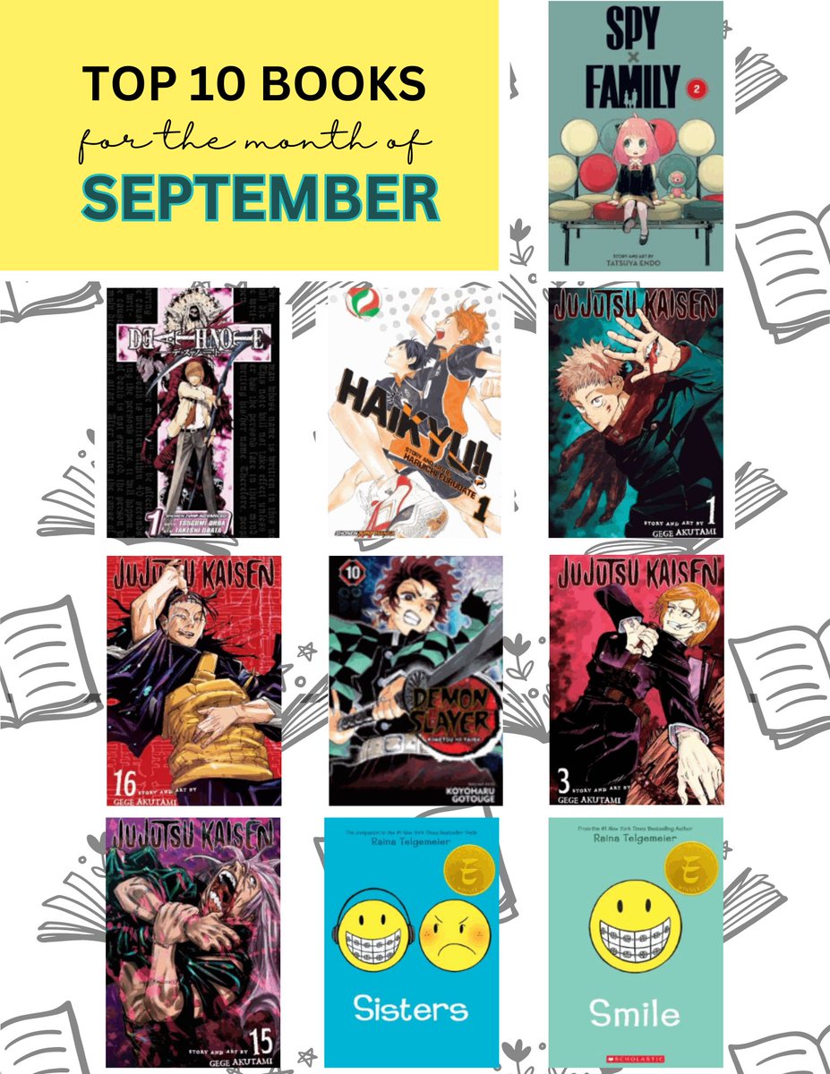 Alief MS Library (@aliefmslibrary) on Twitter photo Top 10 books checked out in September! Our <a href="/alief_middle/">Alief Middle School</a> kids love a great story <a href="/Alief_Libraries/">AliefLibraries</a> <a href="/shonenjump/">Shonen Jump</a> <a href="/Scholastic/">Scholastic</a> Top 10 books checked out in September! Our <a href="/alief_middle/">Alief Middle School</a> kids love a great story <a href="/Alief_Libraries/">AliefLibraries</a> <a href="/shonenjump/">Shonen Jump</a> <a href="/Scholastic/">Scholastic</a>